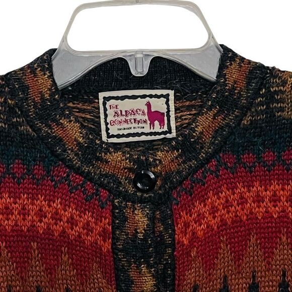 The Alpaca Connection Cardigan The Peruvian Andes Peruvian Theme Knit Sweater M - Picture 4 of 16